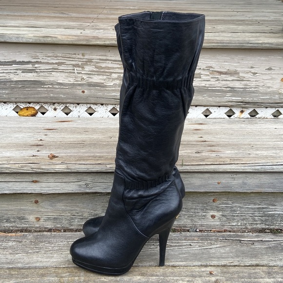 Michael Kors Tall Black Nappa Leather Webster Boots Women's Size 8.5 - Picture 2 of 11